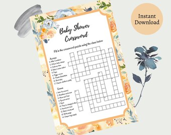 Rose Thistle Baby Shower Crossword