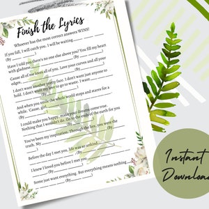 Bridal Shower Finish The Lyrics, White Floral