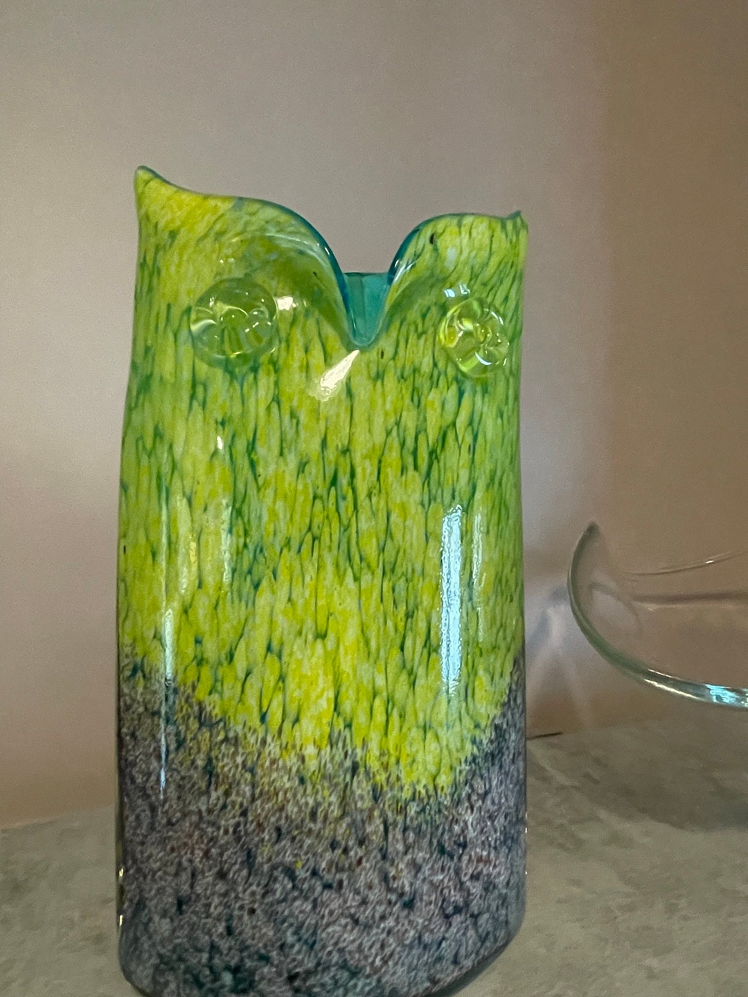 Blown Glass Owl Vase Etsy