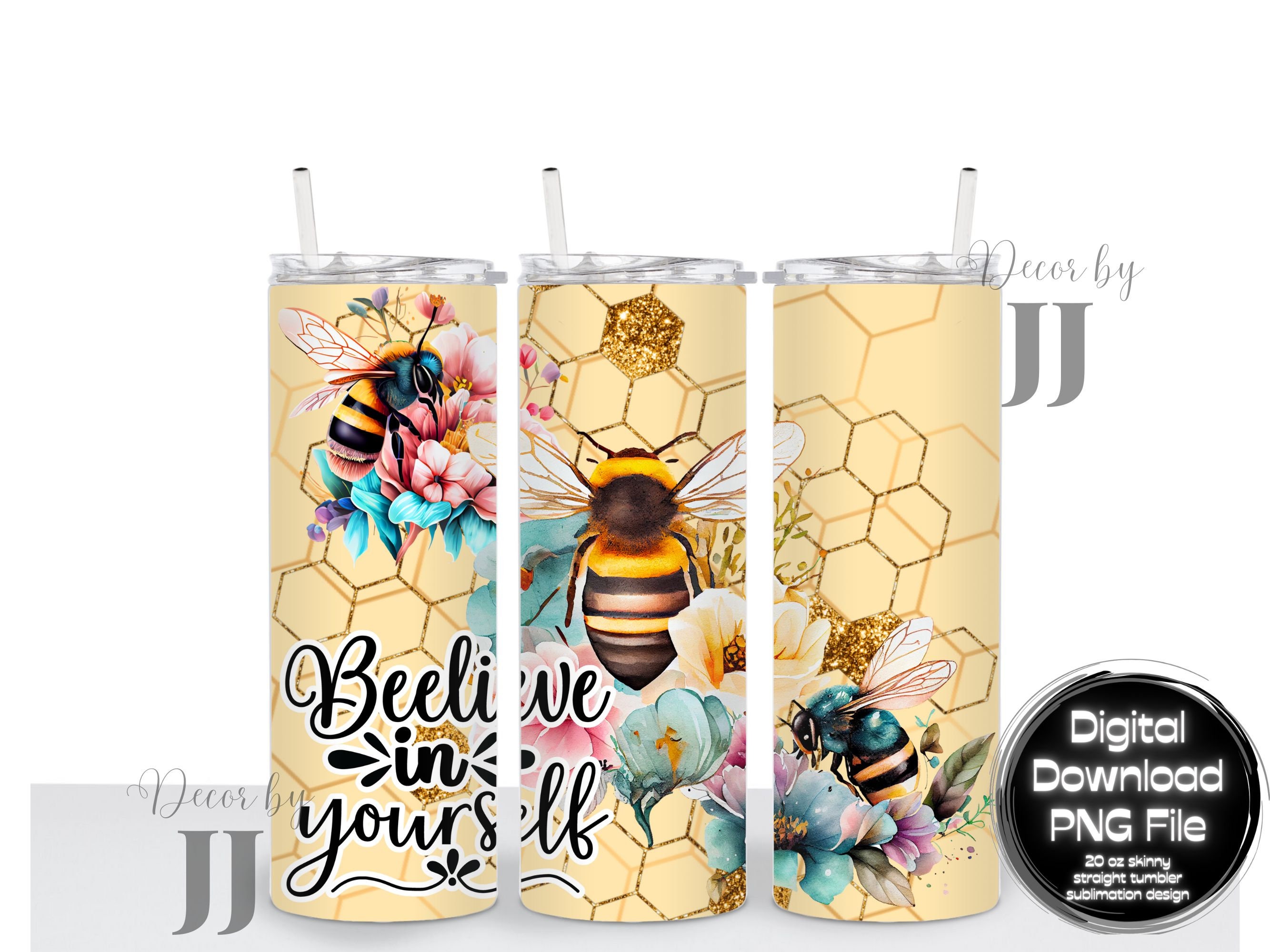 Beelieve in Yourself Believe Bumble Bees Watercolor Bees Sublimation ...