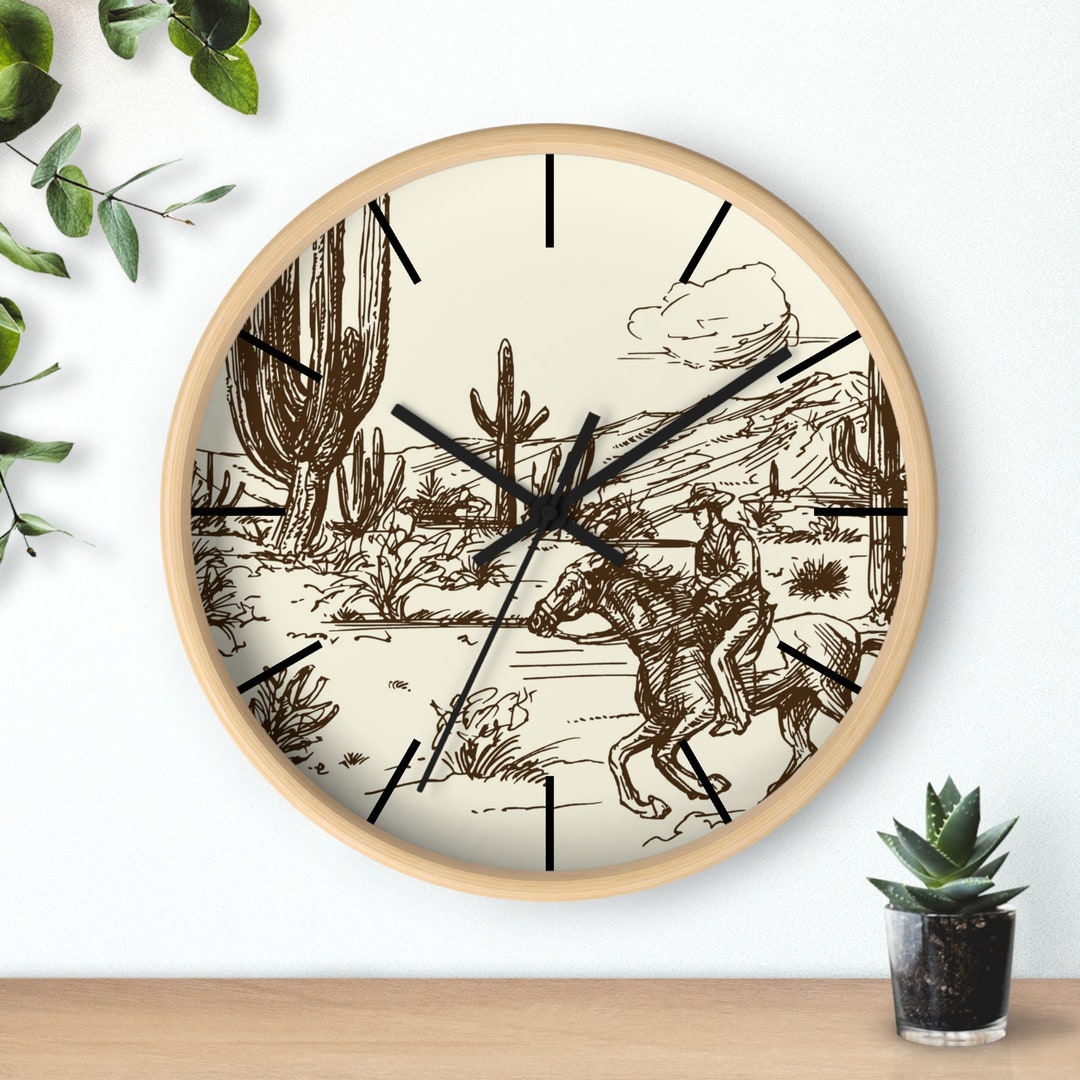 Vintage Western Wall Clock Wild West Wall Decor Etsy
