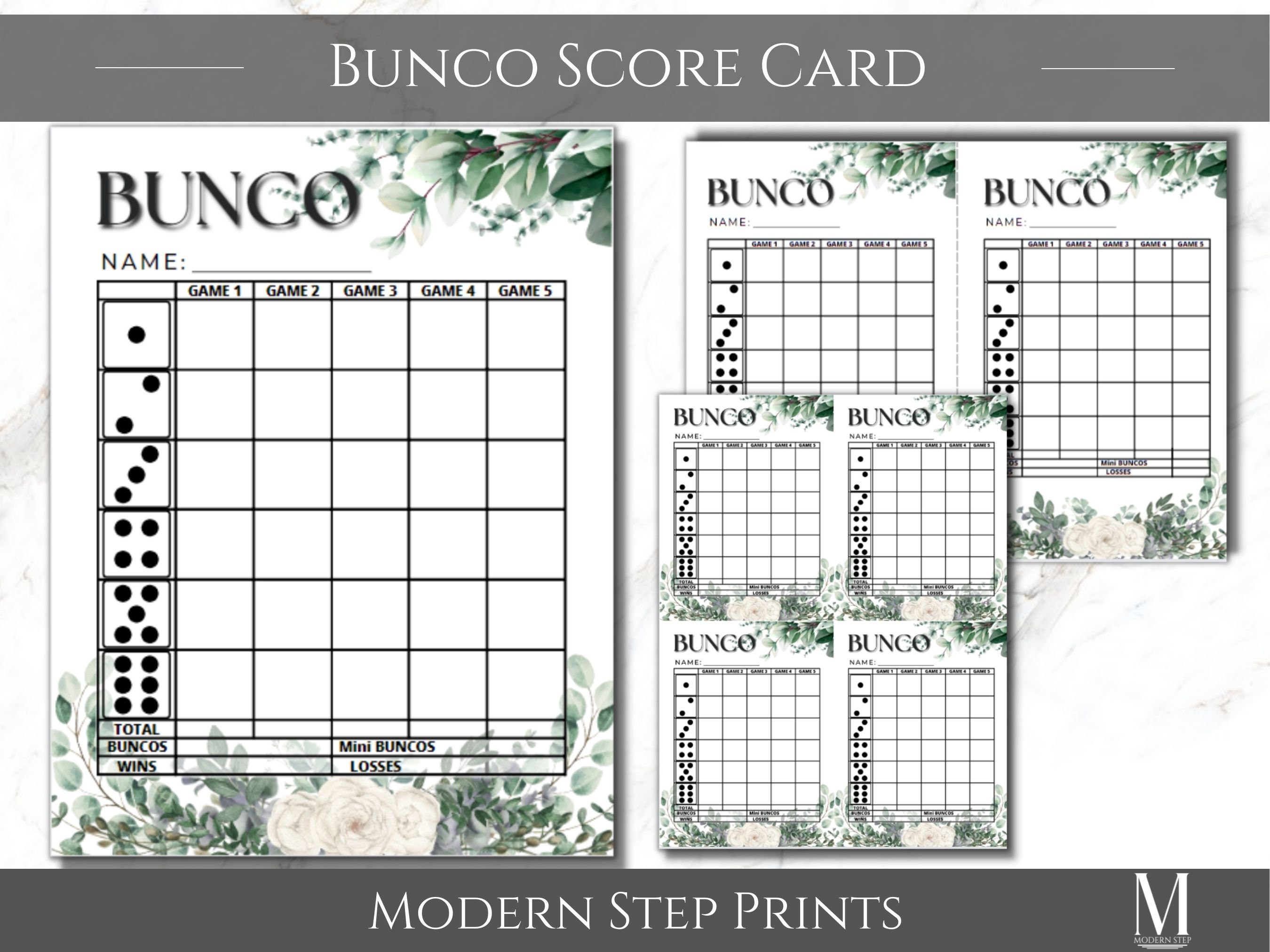 Printable Bunco Bundle of Score Cards, Winter Game Card, Thanksgiving ...
