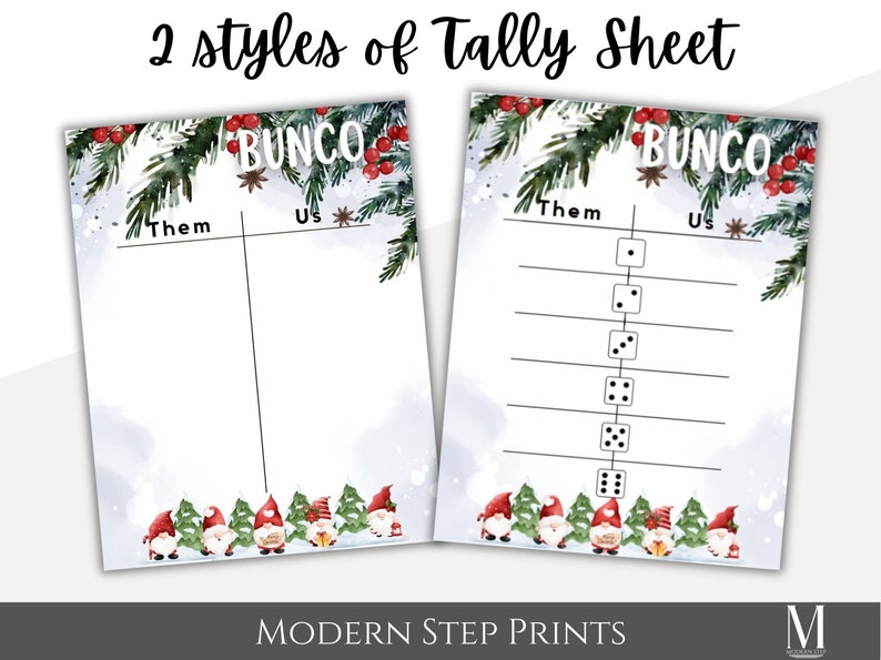 Christmas Bunco Score Sheet Printable - Il 794xN.5601286004 Qhm0