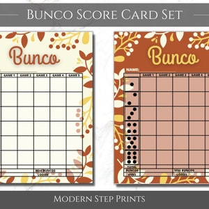 Printable Bunco Bundle of Fall Score Cards, Tally Sheets, Bunco Game ...