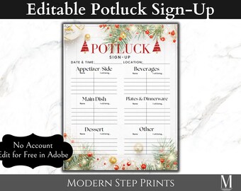 Christmas Gift Exchange Sign up Sheet Gift (Download Now) - Etsy Canada