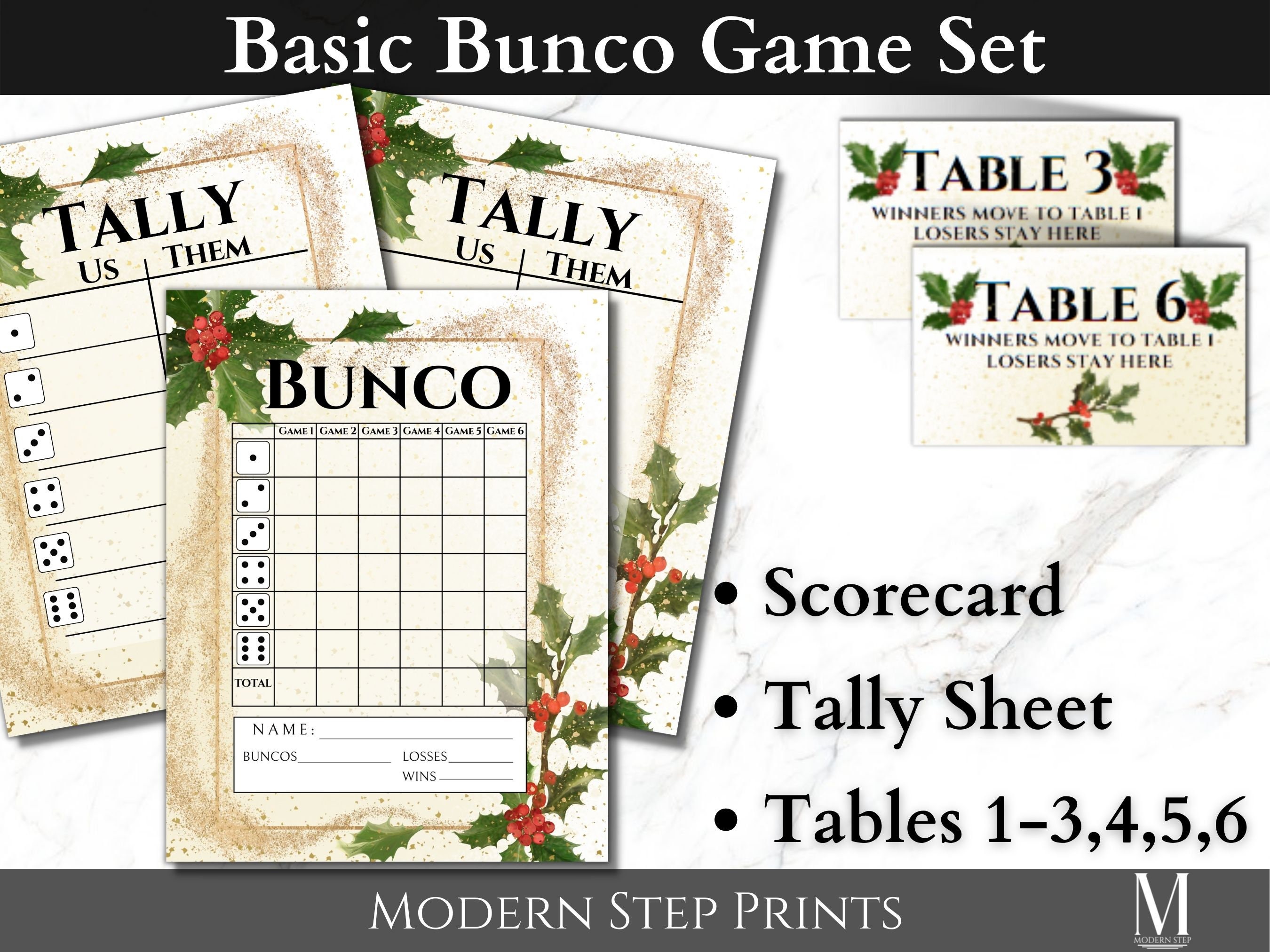 Christmas Bunco Score Sheet Bunco Party Game Night Activity - Etsy