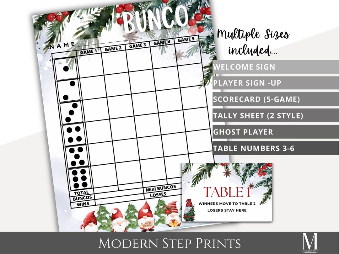 Christmas Bunco Score Sheet Printable - Il 1080xN.5653129373 Aqba