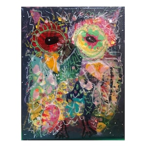 Well I’ll OWL Be Mixed Media Art Painting Wall Decor.