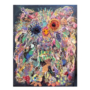 What’s this Owl About Art Mixed Media Painting