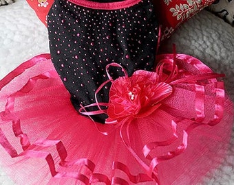 Small Dog Wedding Dress Red Black