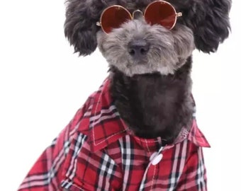 Small  Dog Plaid Shirts S,M