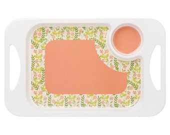 Rosa Lifestyle Peach Melamine Serving Tray, 345g weight, Mobility Aid for Elderly, Dementia, Weak Grip, Tremors, Arthritis, Parkinson’s