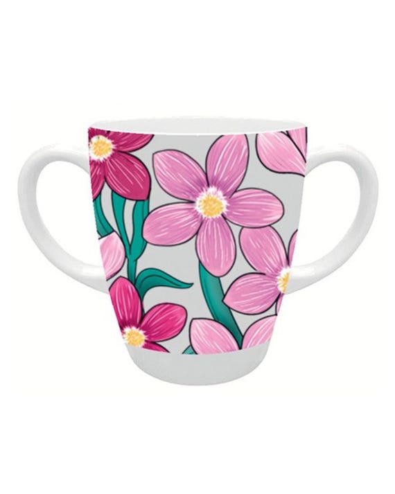 Rosa Lifestyle Two Handled Adaptive Mug 400ml Lightweight Melamine Easy  Grip Cup for Elderly Arthritis Parkinson's Tremors (pink Floral) - Etsy  Israel