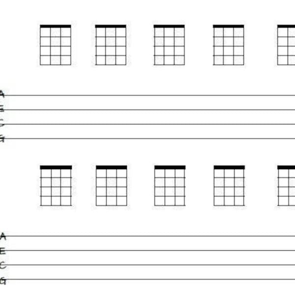 Ukulele Blank Tabs & Chords Chart KDP Ready: 100 Pages