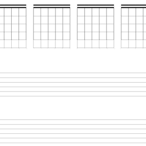Guitar Tab Notebook | KDP Ready | 100-Page Blank Guitar Tablature Book | Printable PDF