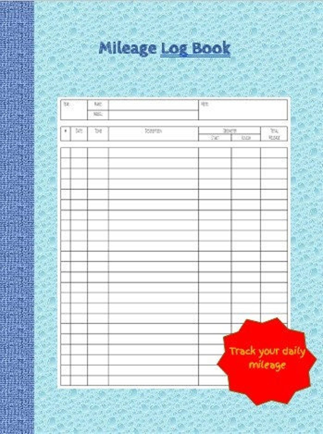 Mileage Log Book KDP Interior. Vehicle Mileage Journal for Etsy