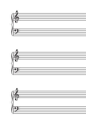 Printable Sheet Music, 6 Staves per Page, Ready for KDP, Bracketed ...