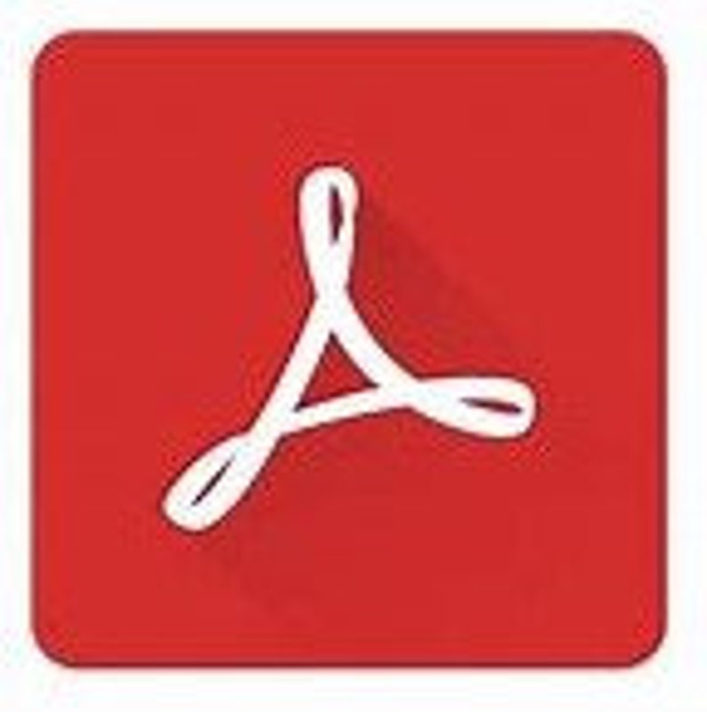 Op de afbeelding: Rood Adobe Acrobat Reader-pictogram met een witte gestileerde letter A met drie gebogen lijnen die zich uitstrekken vanaf de bovenkant van de letter.