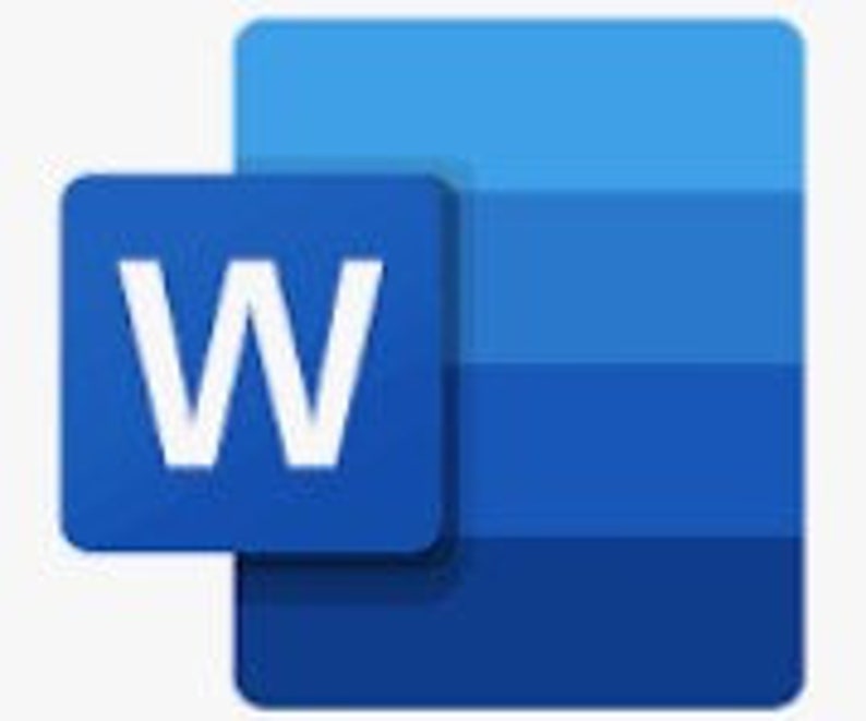 Op de afbeelding: Een blauw Microsoft Word-documenticoon met de letter "W" in wit.