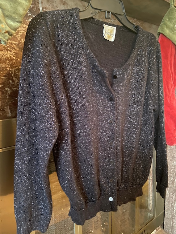 Black shimmery vintage cardigan