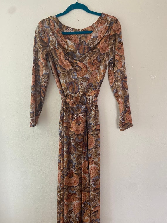 Full length floral vintage 70s  summer dress, lon… - image 3