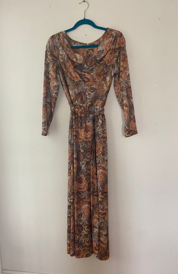 Full length floral vintage 70s  summer dress, lon… - image 2