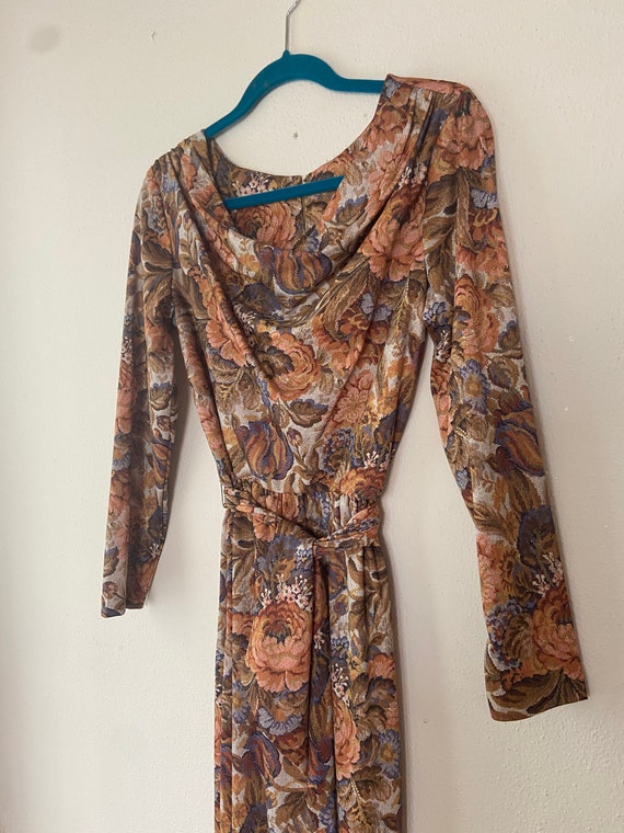 Full length floral vintage 70s  summer dress, lon… - image 4