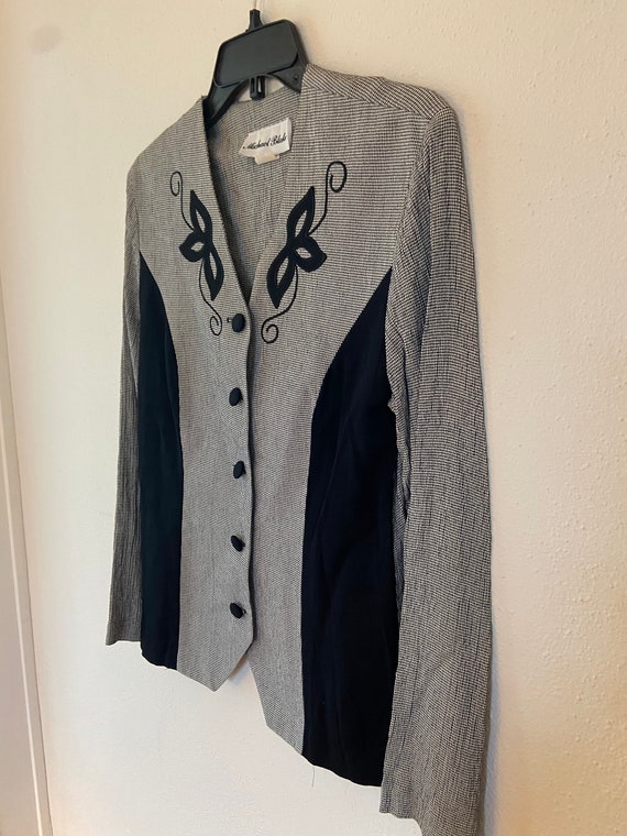 Beautiful Michael Blake  houndstooth button front… - image 6