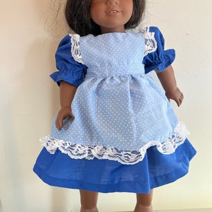 Dress with pinafore for 18 inch doll such as American Girl