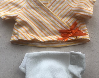 Top and diaper for 16-18 inch baby doll