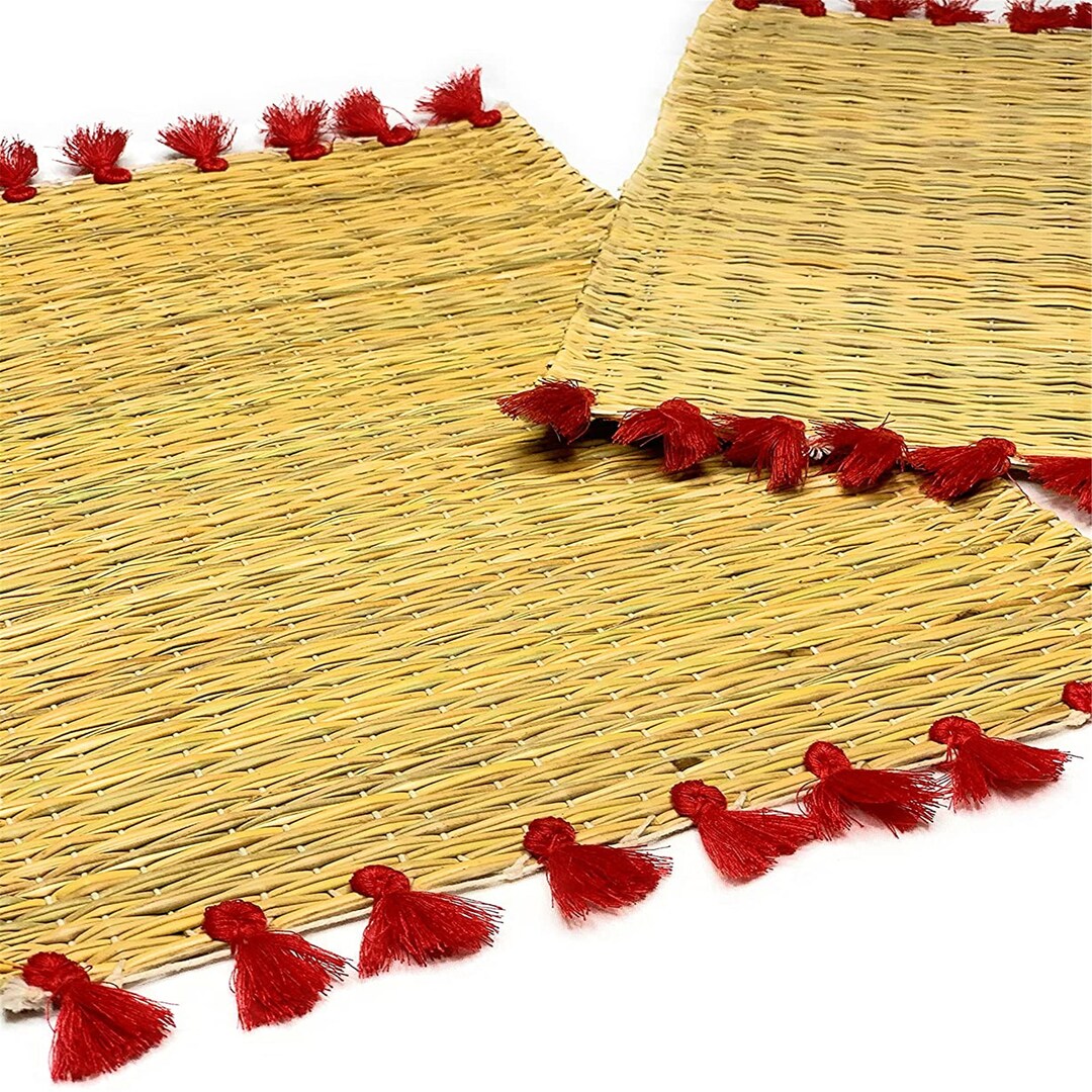 Natural Seagrass Rattan Rectangular Woven Mat Set is Suitable Etsy
