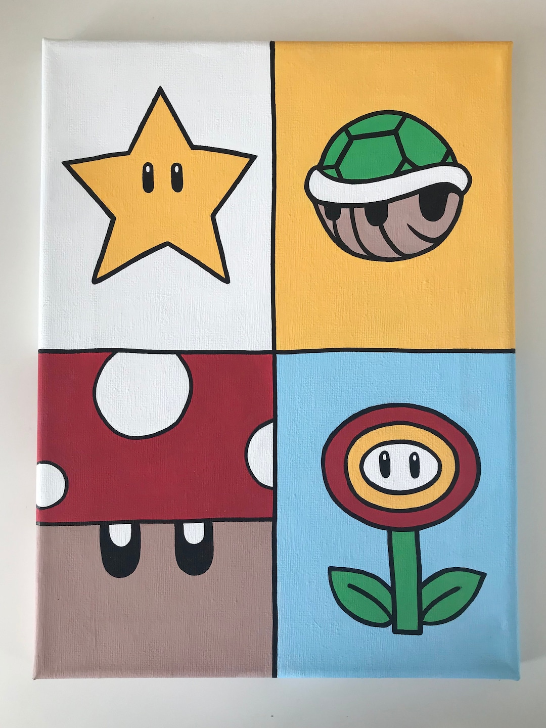 Innovative Designs Super Mario Canvas Paint Set for Kids with 3 Canvases,  Acrylic Paint
