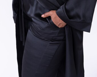 Silk Tuxedo Pant in Noire (Black)