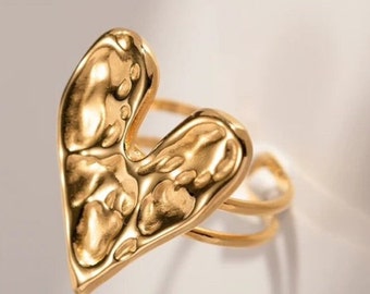 Cuore ,anello maxi ,anello oro, jewelry cuore, cuore grande, cuore gotico,