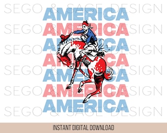 América PNG, 4 de julio occidental, diseño vaquero del 4 de julio, rodeo PNG, vaquero americano, caballo y fuegos artificiales, vaquera de julio, vaquera americana