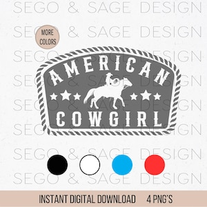 アメリカンカウガール、ウエスタンハットパッチ、馬、カウガールグラフィックデザイン、野球帽PNG、7月4日、女の子、星条旗、西部、ロデオ、帽子