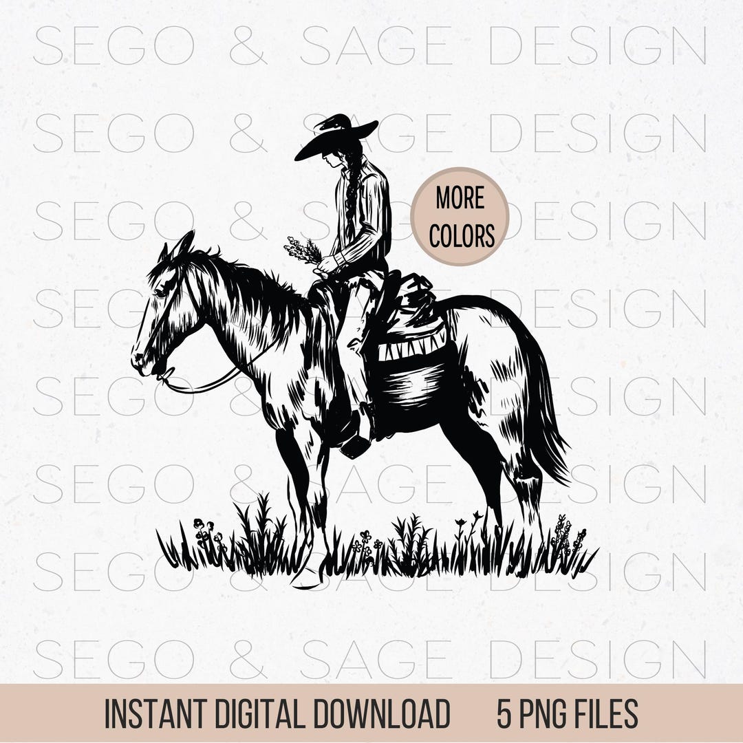 Western Ranching Graphics Wildflower Cowgirl, Western Graphics, Horse Rider, Wild West, Horses ...