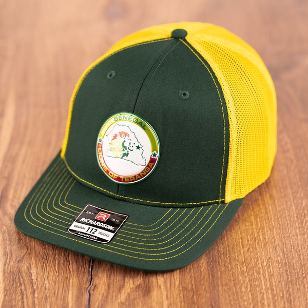 Senegal Lions of Teranga Trucker Hat National Football Team Emblem Outdoors Sports Snapback Adjustable Cap Richardson Football Fan Gift