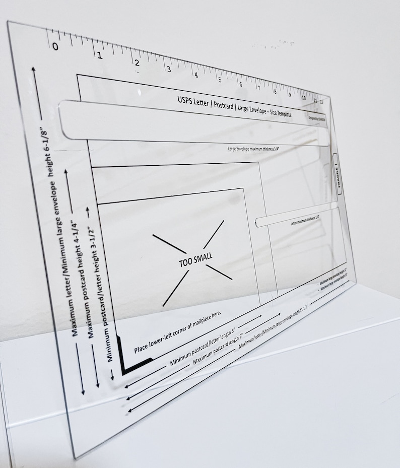 USPS First Class Template Size Guide Ruler Measuring Tool Postal Slot