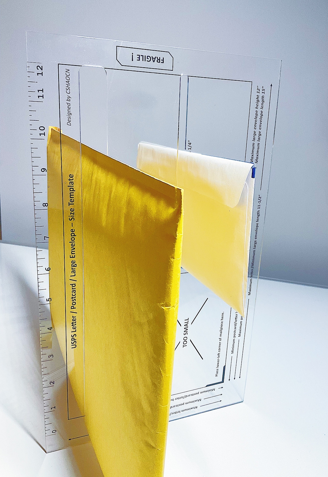 Acrylic USPS First Class Template Size Guide Measuring Tool Postal Slot