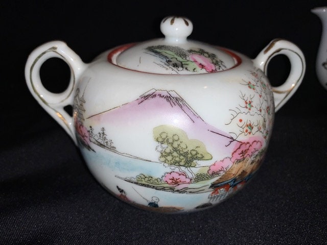 Vintage Hand Painted Moriage Tea Set Made in Japan 6 Cups