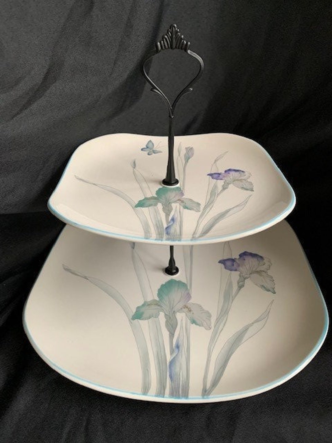 2tiered Serving Plate Square Two Tier Serving Display Etsy