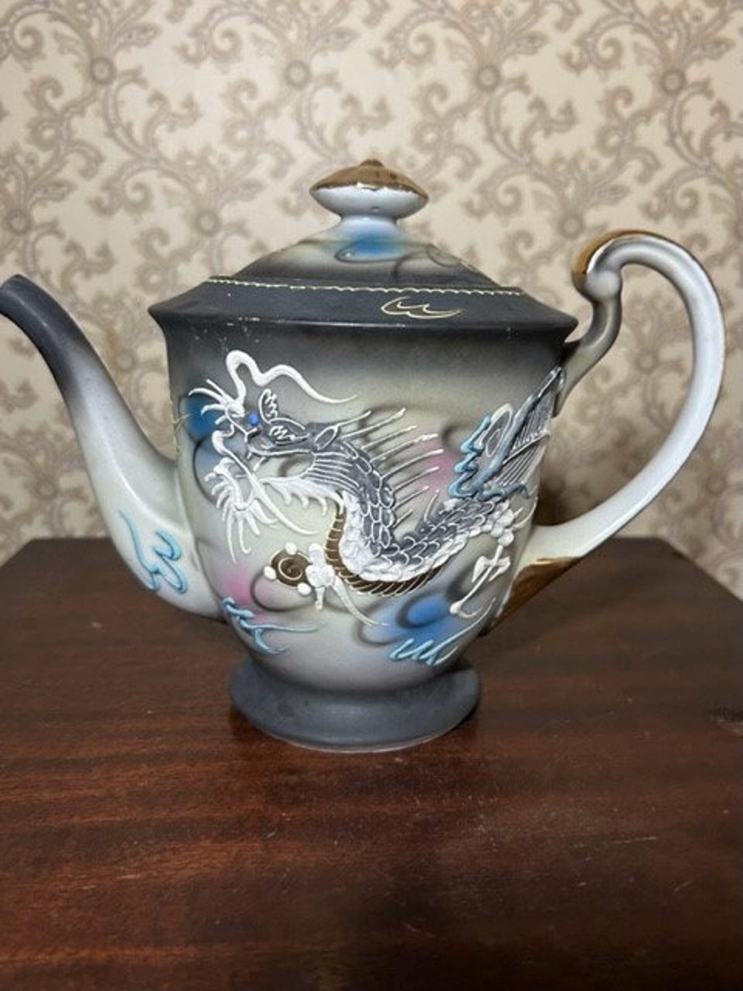 Vintage Dragonware Moriage Japanese Dragon Teapot Etsy