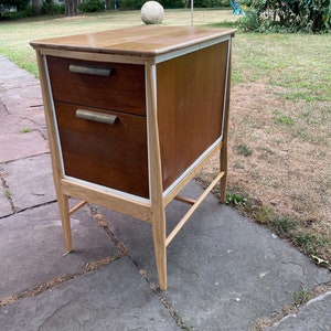 Upcycled oak & steel filing cabinet with reclaimed oak work surface. (Free local delivery)