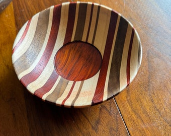 Walnut, Paudauk & Maple 5-1/2" bowl. Hand turned from hardwoods