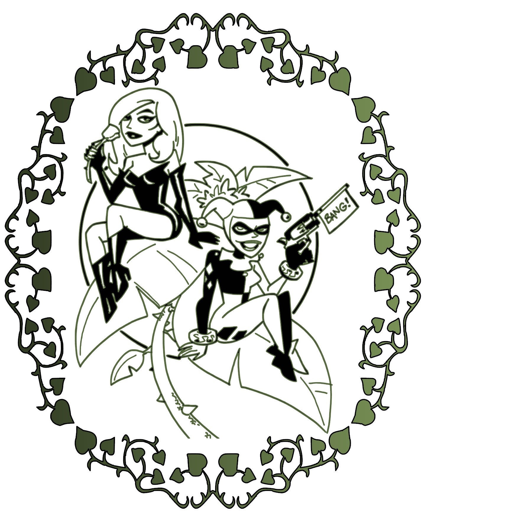 Harley Quinn And Poison Ivy Tattoo