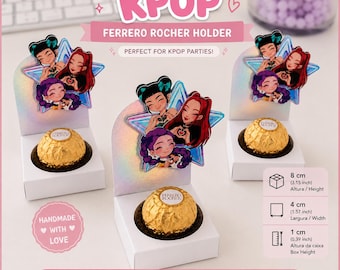 Kpop Party Favor with Ferrero Rocher Holder | Handmade Chocolate Treat Box | Kpop Birthday Decoration | Personalized Party Favor