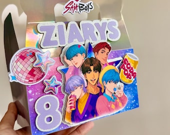 Personalized Saja Boy Party Box – Kpop Birthday Favor – Holographic Treat Box – Custom Name & Age