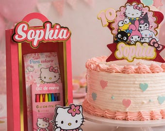Cat kitty, Pink Cat, Hello Kitty Favor Box – Custom Kids Party Gift