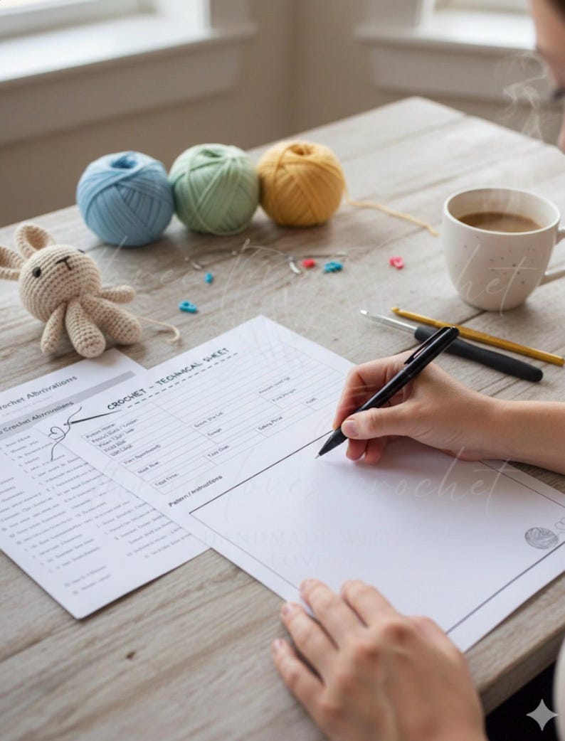 Crochet Technical Sheet Printable | Crochet Project Planner | Pattern ...